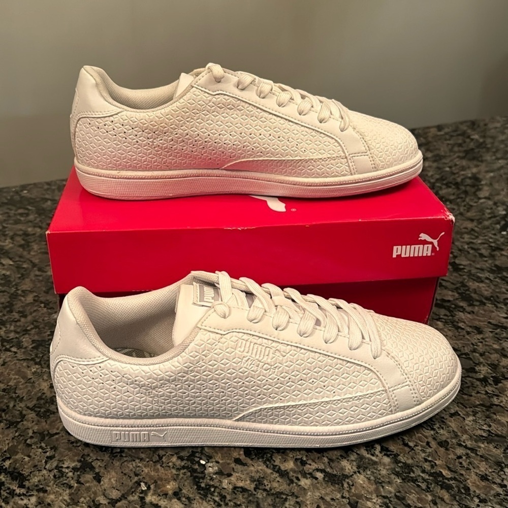 Puma match embossed white sneaker NIB 9
